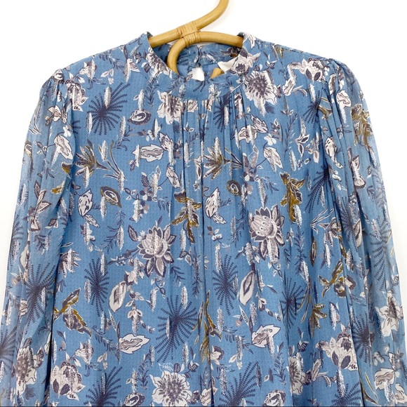 Greylin | Floral Shimmer Long Sleeve Blouse Size S - Picture 2 of 9